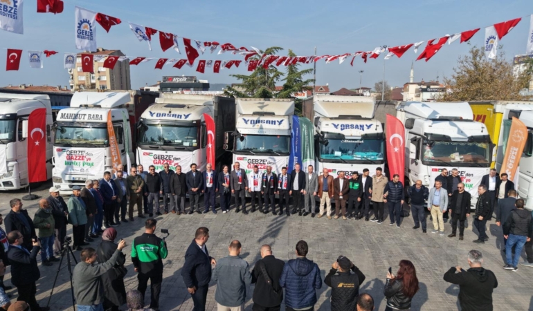 Gebze’den Gazze’ye Kardeşlik Eli: 10 Tır Yardım Dualarla Yola Çıktı