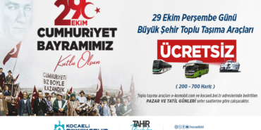 Kocaeli’de 29 Ekim’de toplu ulaş
